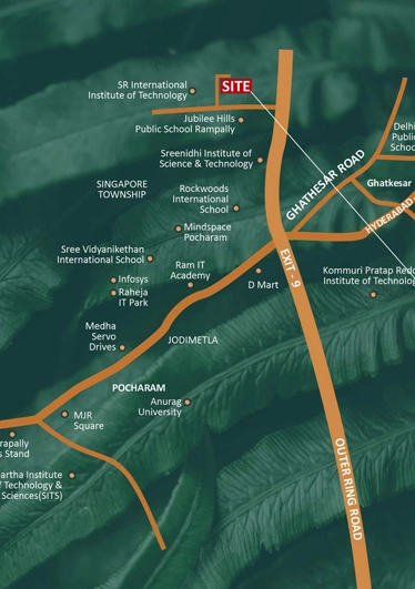 Amodha Pearl City Strategic Location Connectivity Map